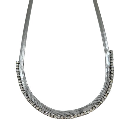 chain silver snake steel with strass2